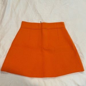 Zara orange knit skirt